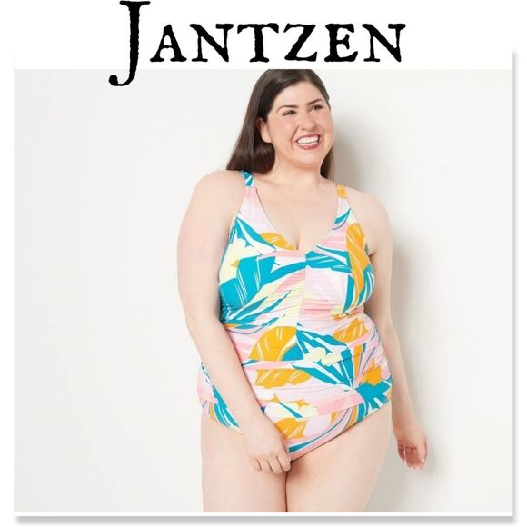 NWT Jantzen Palms In Paradise Mio Mia! Underwire One Piece Swimsuit - Picture 1 of 3